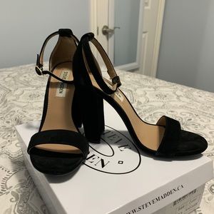 Steve Madden Black Suede Carson Heels Sz 7.5